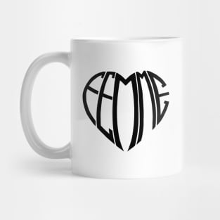 Black Femme Heart Mug